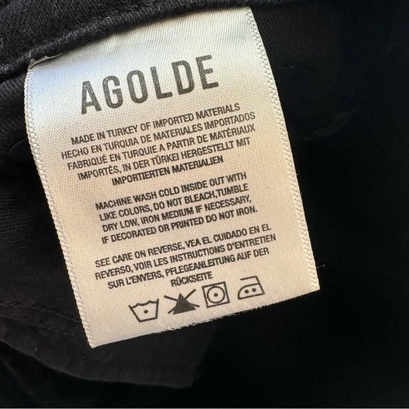 AGOLDE Sophie High Rise Distressed Black Skinny Jeans - Picture 13 of 14